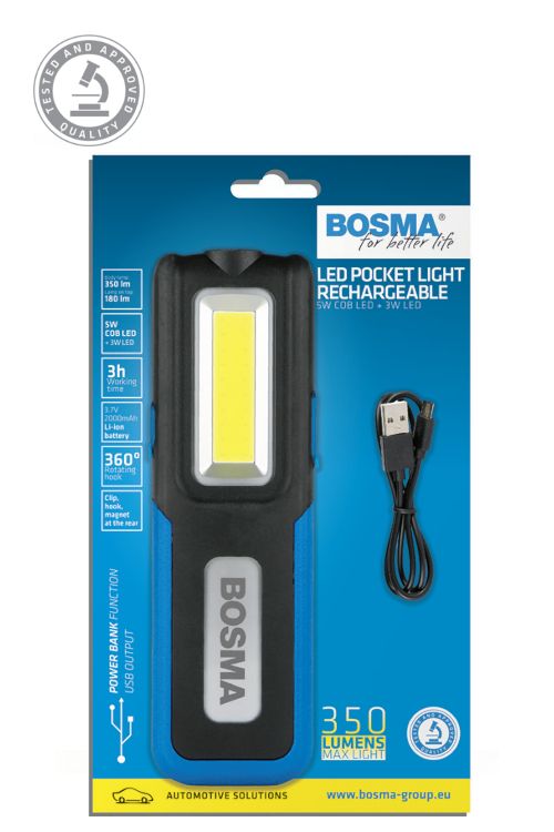 Bosma Lommelampe   Genopladelig