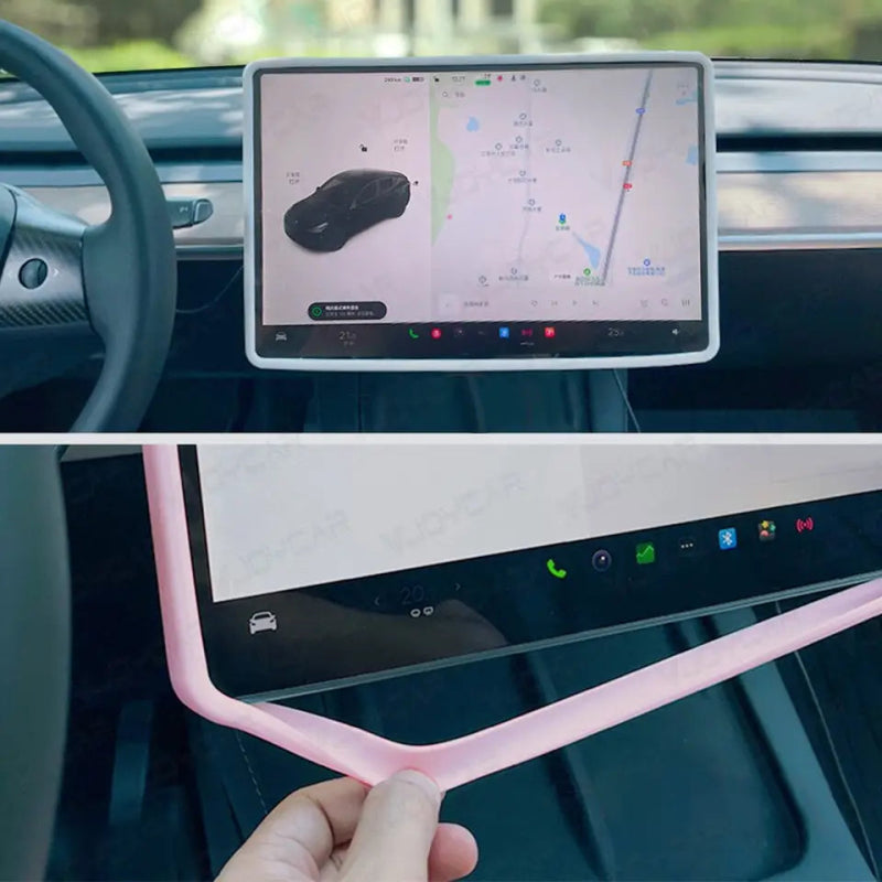 Skærm Beskyttelsesramme Til Tesla Model 3 Y fra Greengoing